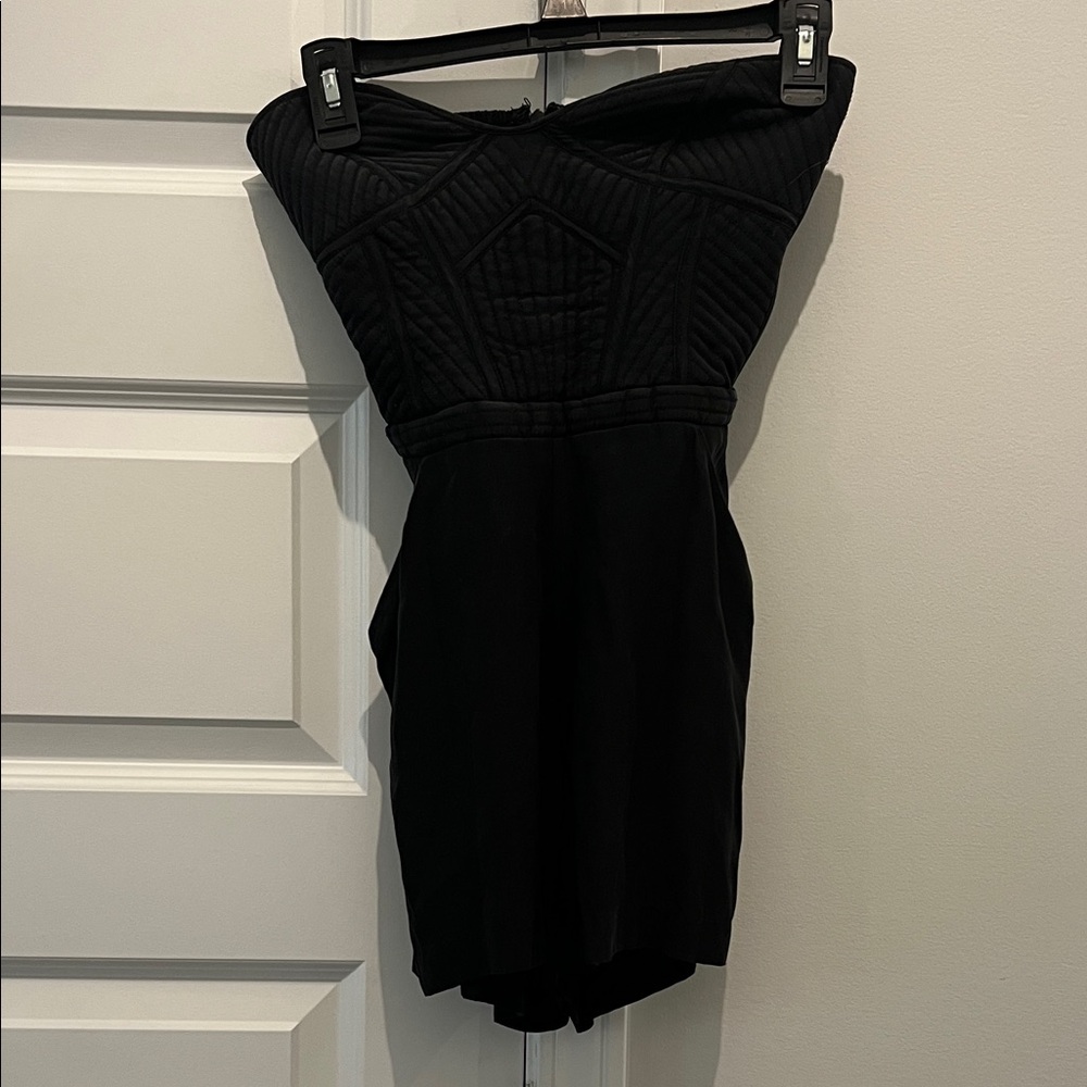 Elegant Black Strapless Romper